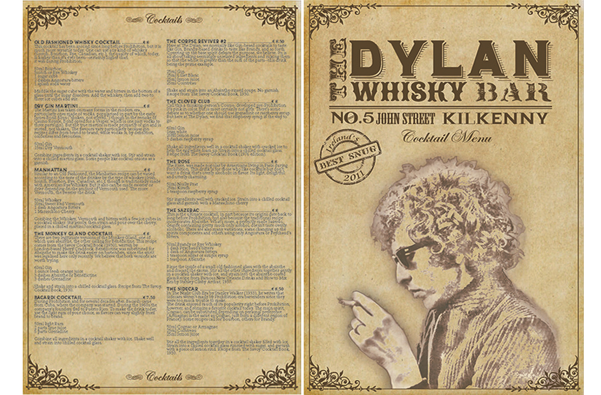 The Dylan Whisky Bar Menu